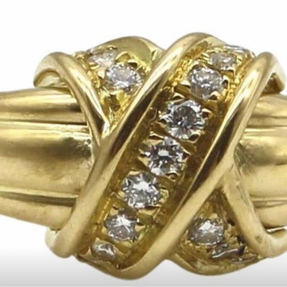 Tiffany & Co 18k gold ring with diamonds Size 5.5 - Picture 4 of 4
